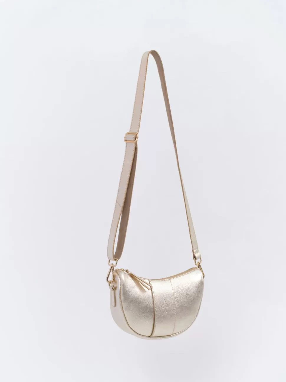 Women One Step Bags-Alba - Golden Leather Shoulder Bag