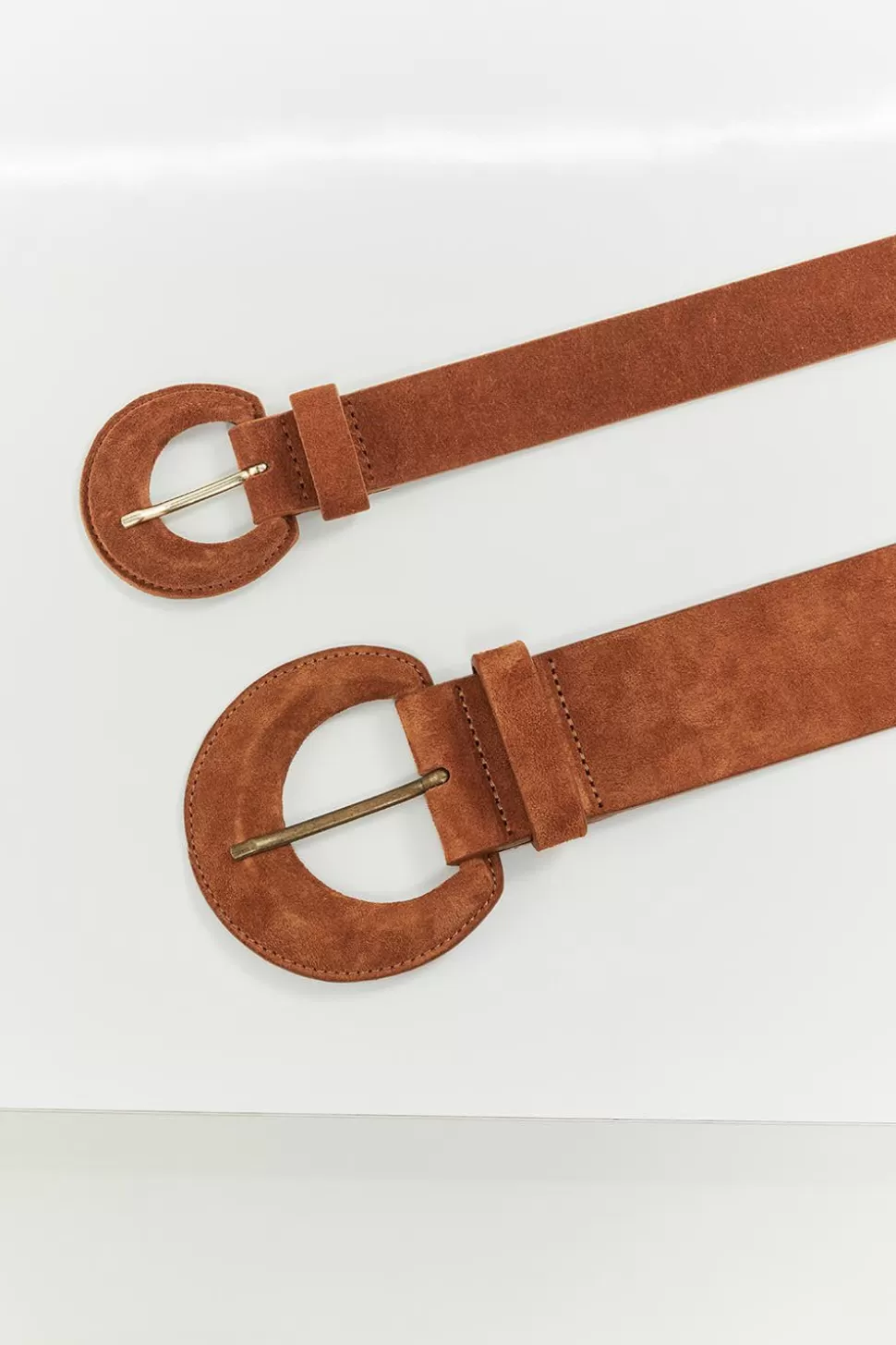 Women One Step Belts-Andrew - Caramel Wide Leather Belt