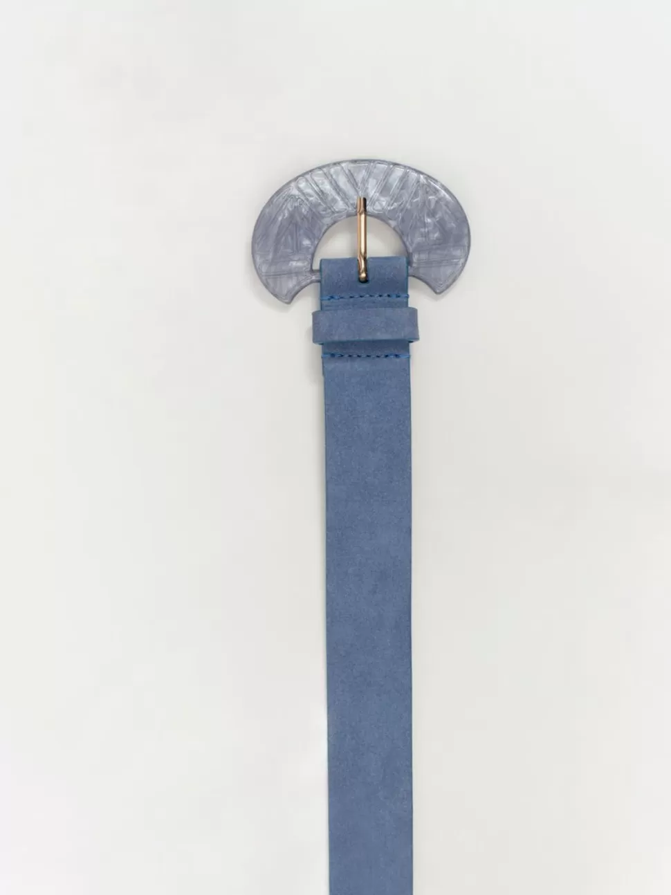 Women One Step Belts-Apis - Lapiz Blue Belt In Certified Suede Leather