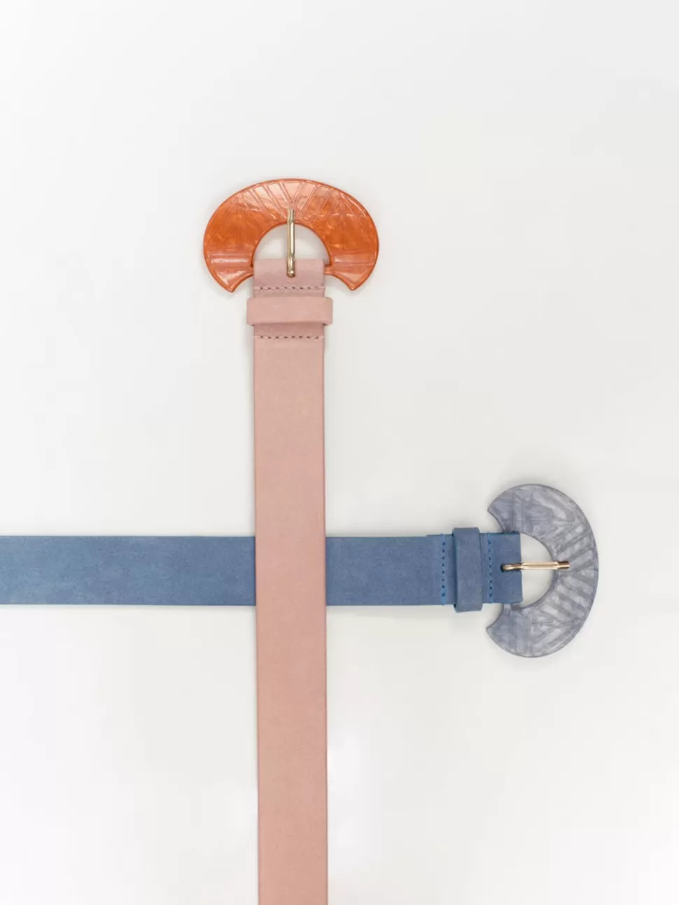 Women One Step Belts-Apis - Pink Belt In Certified Suede Leather