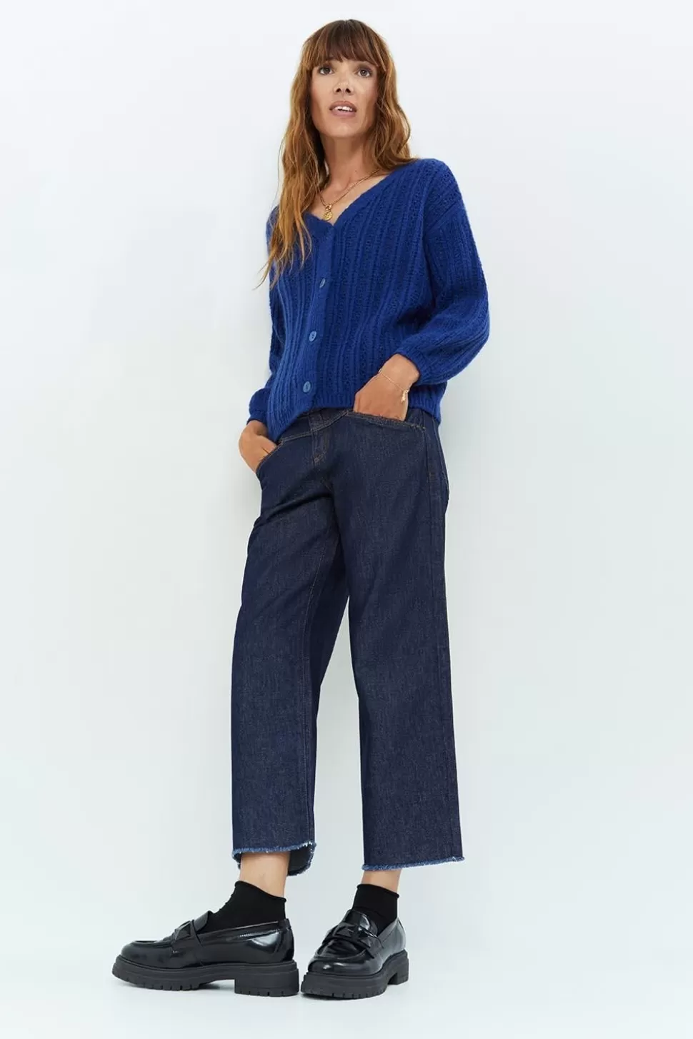 Women One Step Denims & Pants-Le Charlie - Raw Cropped Straight Jean